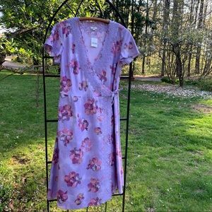 J Jill ~new~ Linen Floral Lace True Wrap Dress